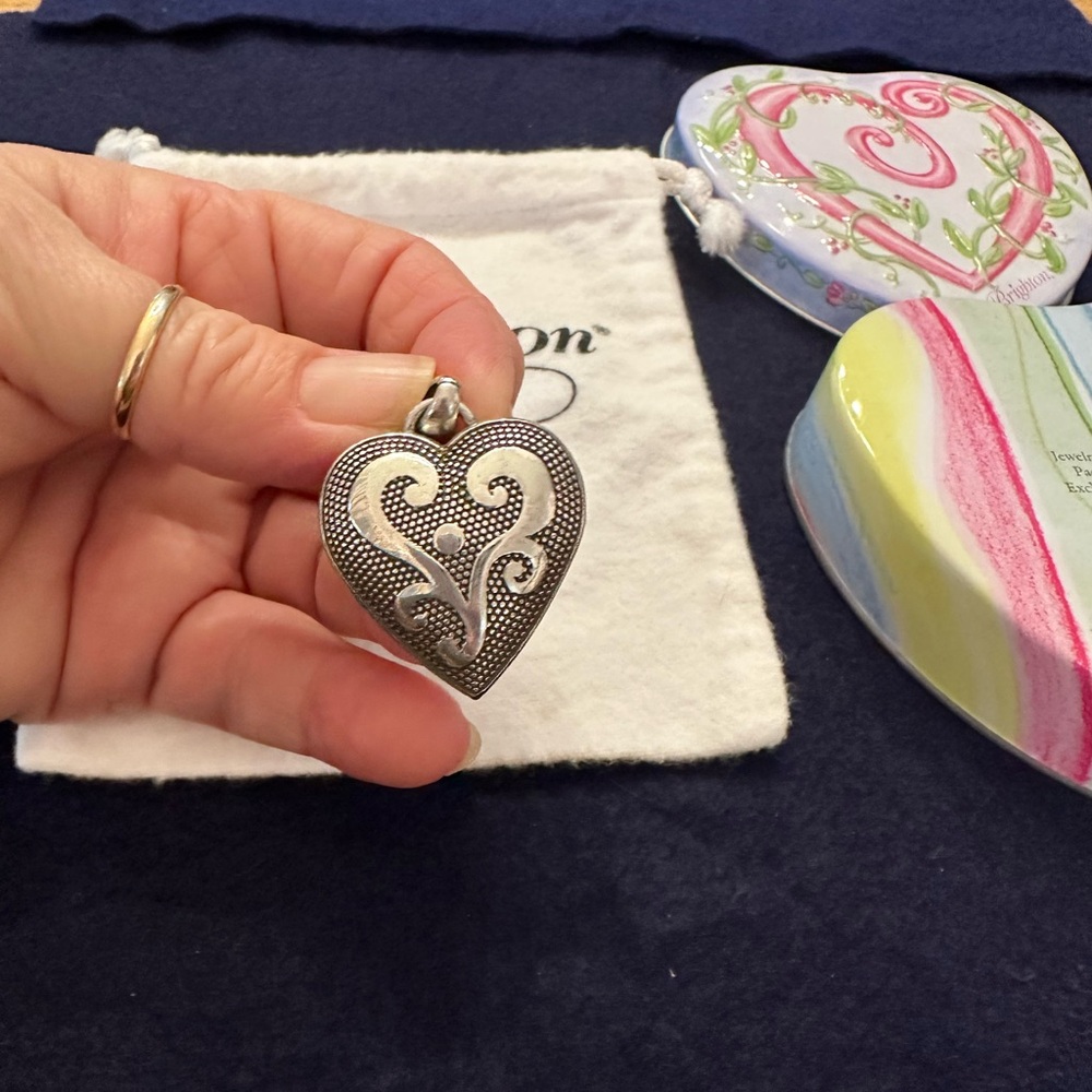 Brighton Vintage Sheba Silver Plated Heart Pendant